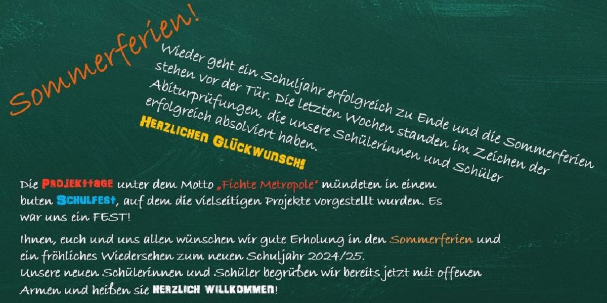 Wunderschöne und erholsame Sommerferien!